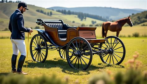 Cheval tirant une calèche sur un chemin de campagne