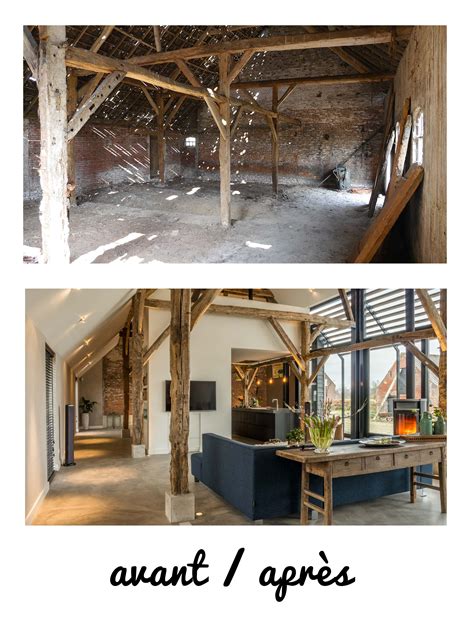 Intérieur d'une ancienne ferme aménagée en écurie