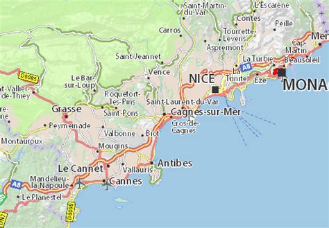 Carte des plages de Cagnes-sur-Mer et environs
