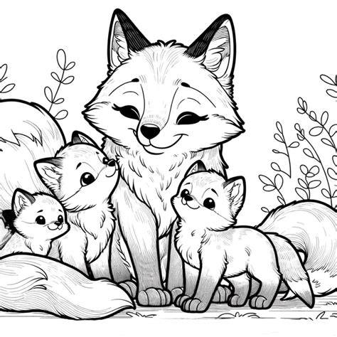 Illustration d'un renard et d'une famille attendant un bébé