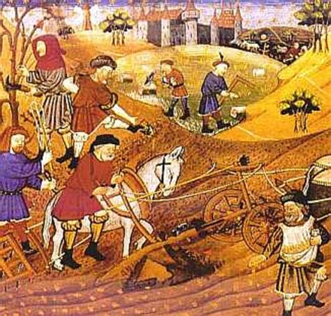 Illustration de serfs travaillant la terre