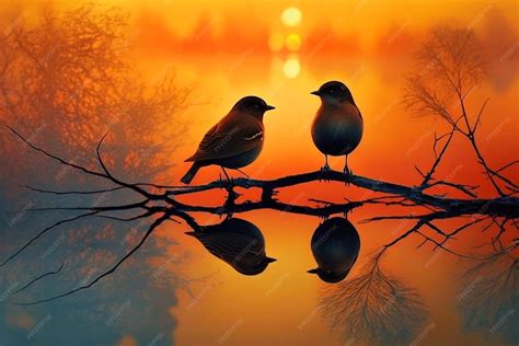 Deux jeunes oiseaux se touchant le bec