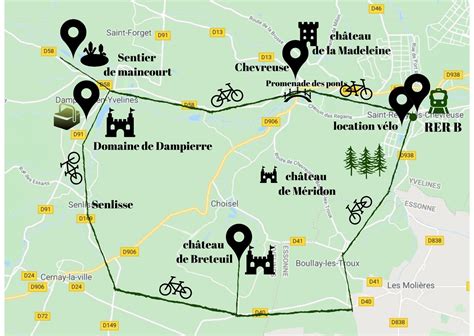 Carte de localisation des Écuries de Voise dans la Vallée de Chevreuse