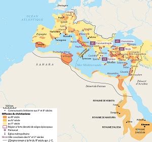 Carte des premières communautés chrétiennes dans l'Empire romain