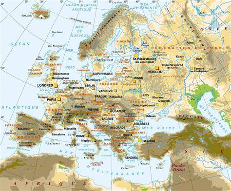 Carte de l'Europe avec des points marquant les légendes de chevaux blancs