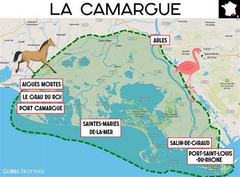 Carte de la Camargue avec les communes du Cailar, Aimargues et Vauvert