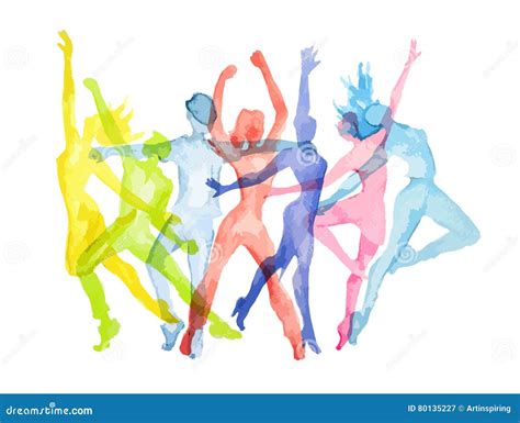 Illustration abstraite de danseurs connectés