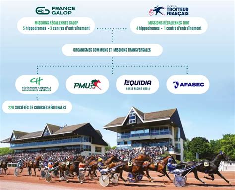 Carte de France avec des icônes représentant les courses hippiques et le PMU