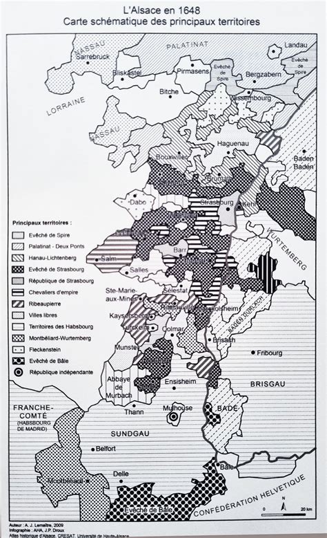 Carte historique de l'Alsace au Moyen Âge