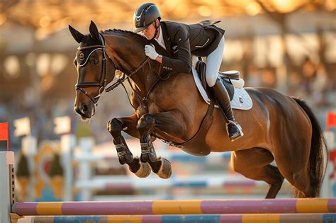 Cavalier et cheval en pleine action