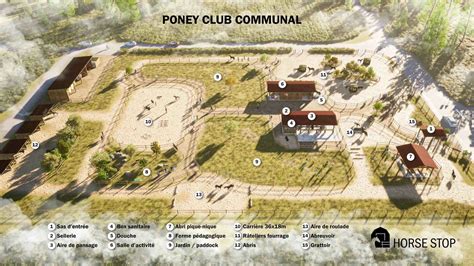 Vue aérienne d'un poney club