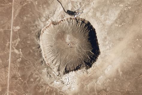 Vue satellite du Meteor Crater en Arizona