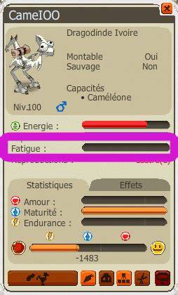 Illustration d'une Dragodinde avec ses statistiques