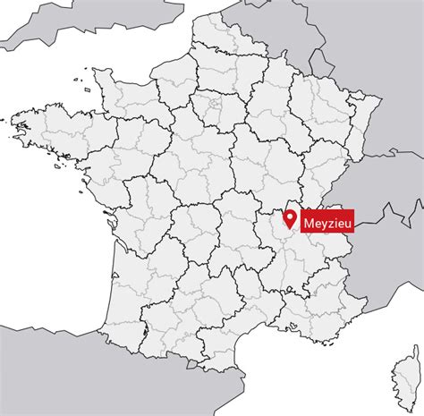 Carte de France indiquant Meyzieu