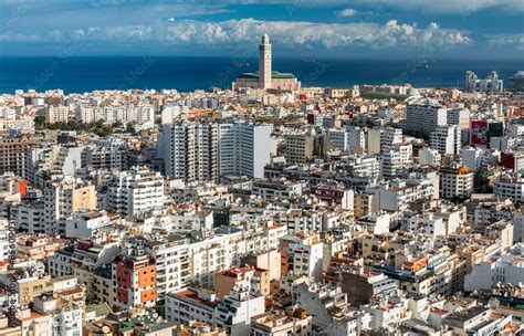 Casablanca skyline with modern buildings and traditional elements