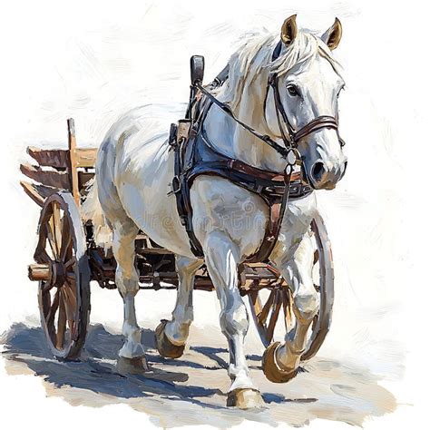 Illustration of an Ardennes horse pulling a cart