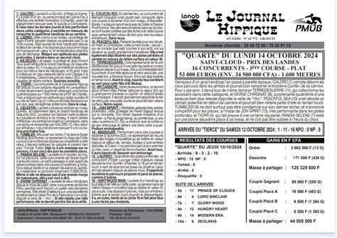 Un journal hippique ouvert sur une page de courses