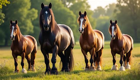 Un groupe de chevaux de trait robustes