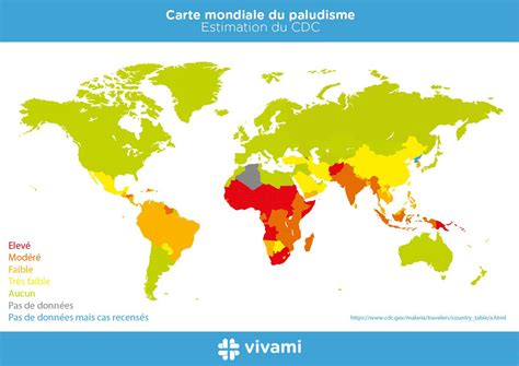 Carte de répartition mondiale du paludisme