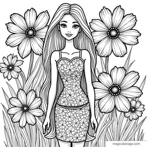 Barbie équestre dans un parc fleuri