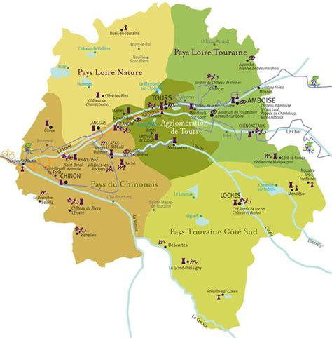 Carte de la Touraine avec Genillé mis en évidence