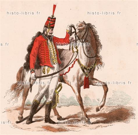 Un hussard français en uniforme historique