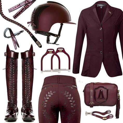 Ensemble équestre coordonné en bordeaux