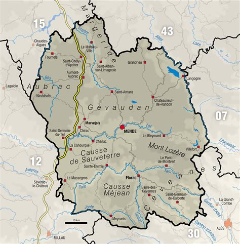 Carte de la Lozère