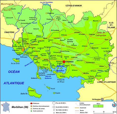 Carte du Golfe du Morbihan avec les îles