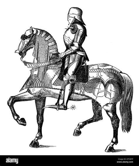 Illustration de chevaliers médiévaux avec des étriers