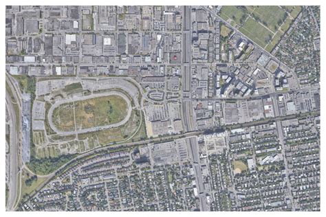 Vue aérienne de l'ancien hippodrome de Montréal