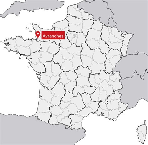 Carte de la région d'Avranches