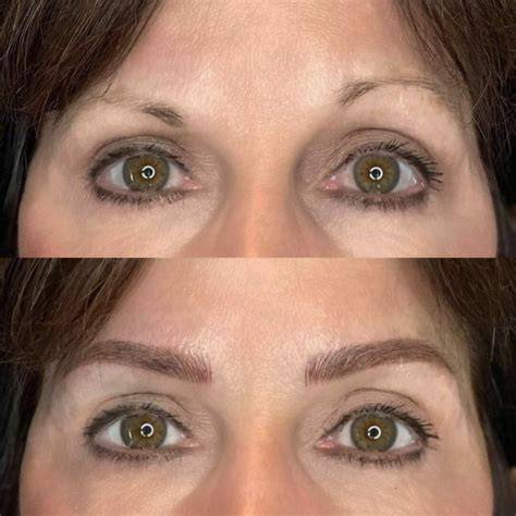 Avant et après maquillage permanent des sourcils