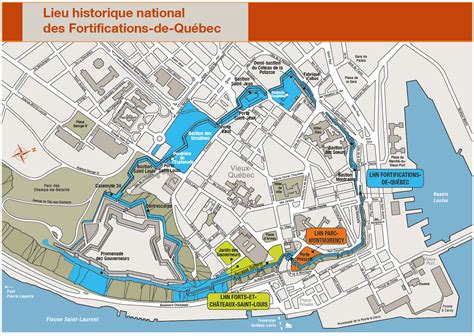 Carte du système de fortifications de Québec