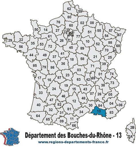 Carte de France mettant en évidence le département des Bouches-du-Rhône