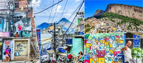 Vue d'une favela à côté de gratte-ciel