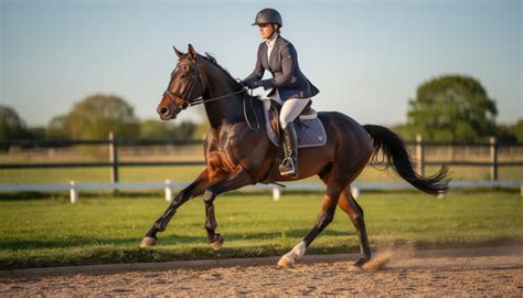 cheval en mouvement sur un pré