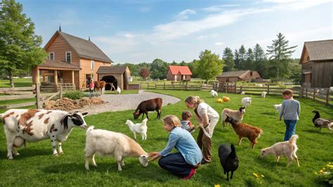 Ferme pédagogique avec des animaux miniatures