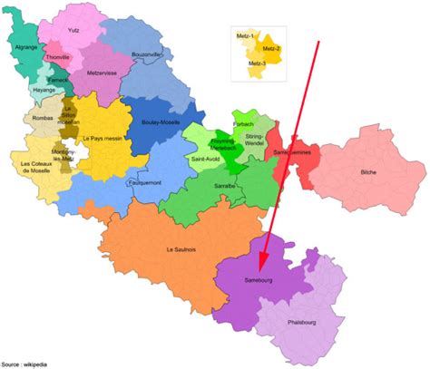 Carte de la région de Sarrebourg avec Hilbesheim marquée
