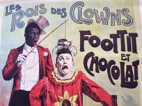 Affiche de cirque représentant le duo Chocolat et Foottit