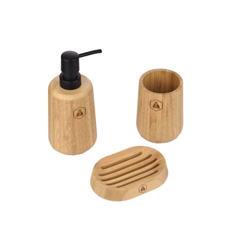 Accessoires de salle de bain en bambou et coton