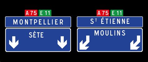 Panneaux routiers indiquant la direction de Nîmes depuis Marseille