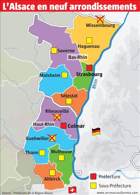 Carte de la région Alsace