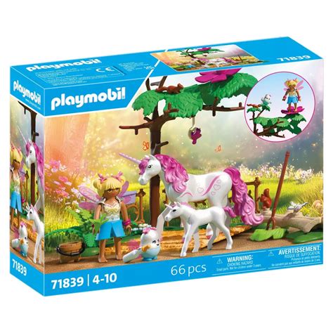 Détail des accessoires du set Playmobil Licorne Maman et Poulain