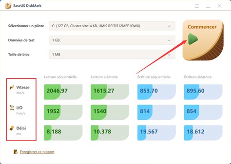 Interface d'un outil de comparaison de vitesse de lecture de jeux PSP