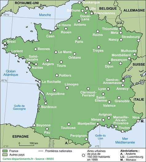 Carte de la France mettant en évidence les villes de Toulouse et Montpellier