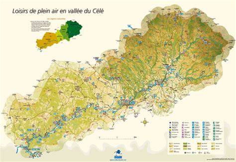 Carte de la Vallée du Célé avec des points d'intérêt équestres