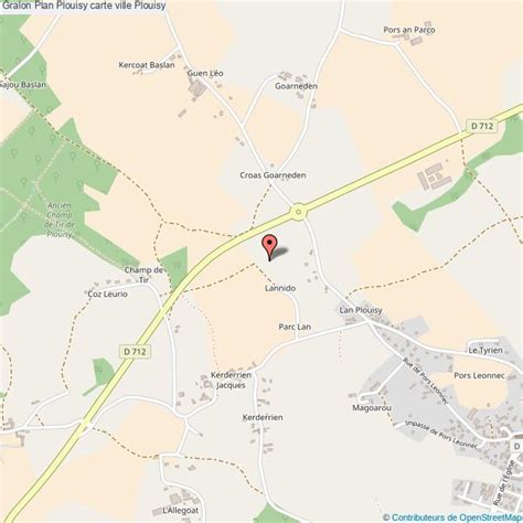 Carte de Plouisy avec localisation du centre équestre