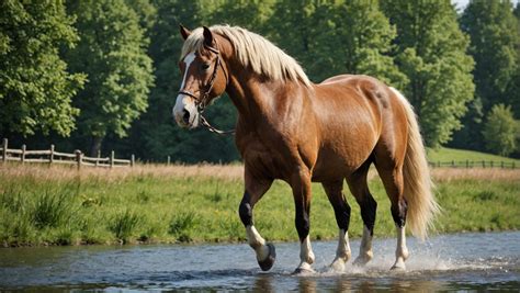 Cheval Canadien au travail dans un paysage historique