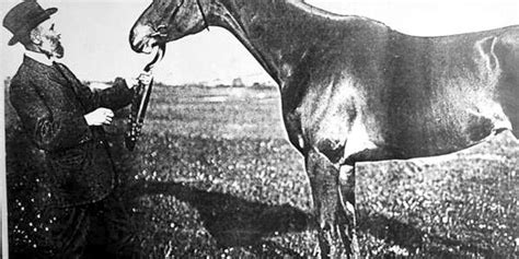 Photographie d'époque de Jacques Meller avec une de ses juments sur l'hippodrome du Béquet en 1938